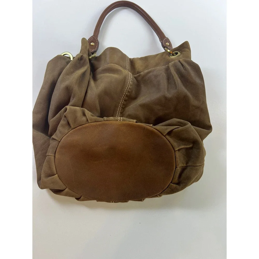 Coldwater Creek Brown‎ Leather Bucket Bag Shoulder Bag Everyday Purse